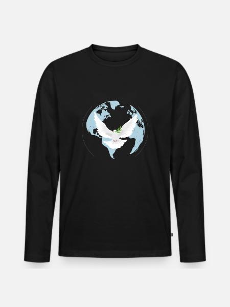 Dove of peace - Men's Premium Organic Long Sleeve Shirt - black
