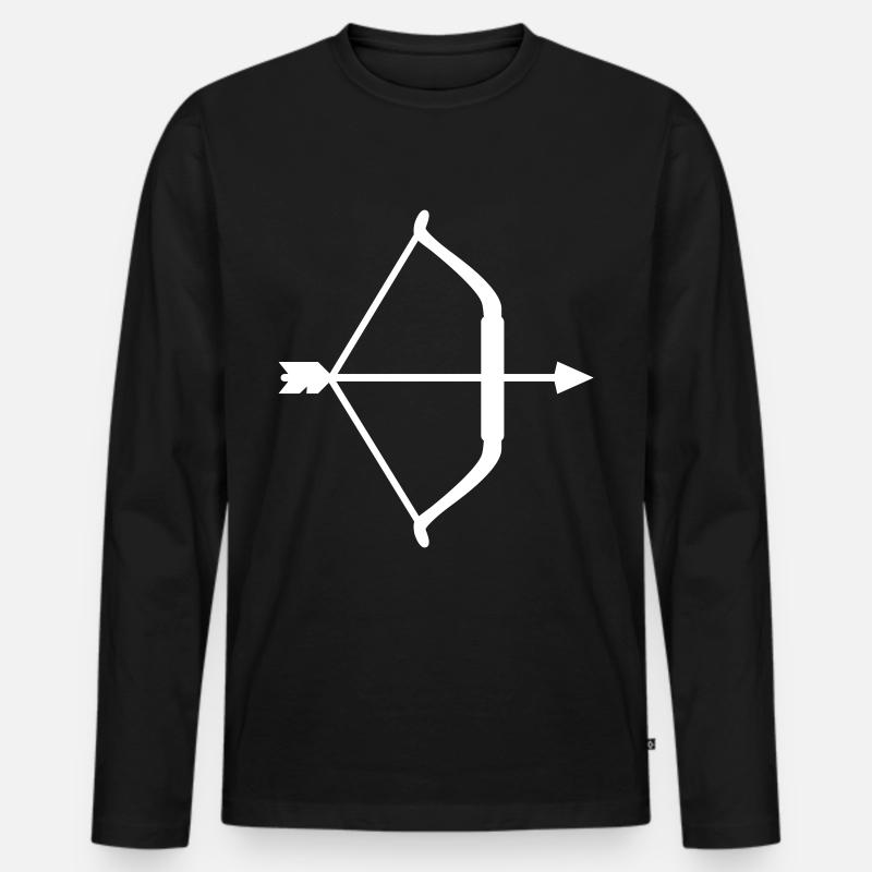 Pfeil und Bogen - Männer Premium Bio Langarmshirt - Schwarz