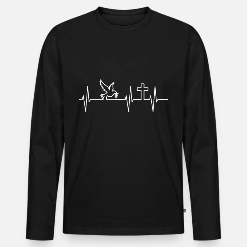 Glaube, Liebe Hoffnung - Männer Premium Bio Langarmshirt - Schwarz