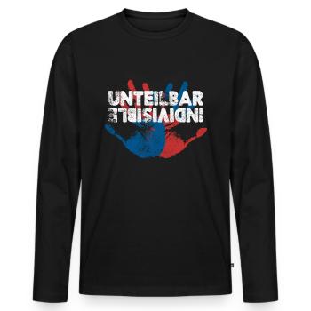 #Unteilbar Shirt Solidarity instead of exclusion - Men's Premium Organic Long Sleeve Shirt - black - Front - Nico (187cm)