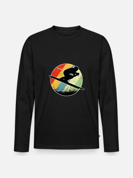 Ski Ski Ski Cadeau - T-shirt manches longues Premium bio Homme - noir