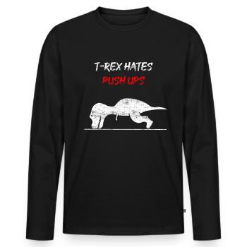 T-Rex a des pompes - T-shirt manches longues Premium bio Homme - noir - Devant - Nico (187cm)