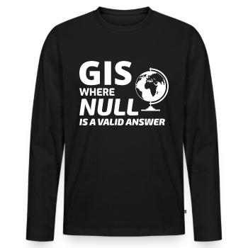 Geospatial Null Value Cartography GIS Humor - Men's Premium Organic Long Sleeve Shirt - black - Front - Nico (187cm)