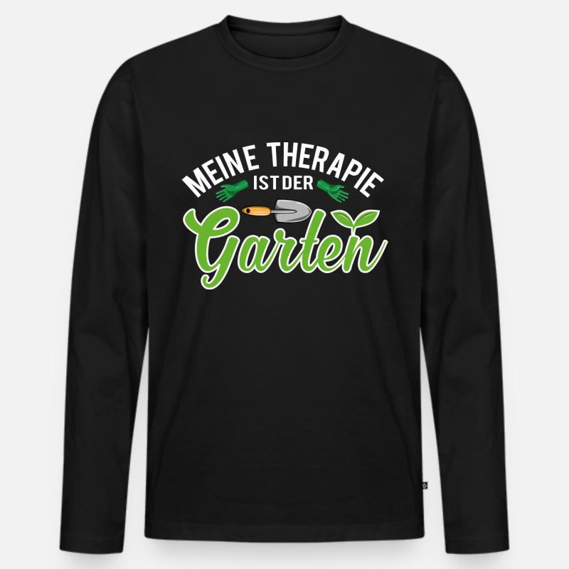 Garten Therapie Geschenk - Männer Premium Bio Langarmshirt - Schwarz