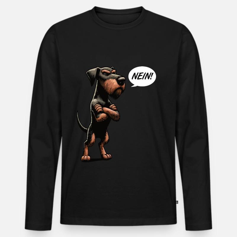 Nein Deutsch Drahthaar Deutsch-Drahthaar Besitzer - Männer Premium Bio Langarmshirt - Schwarz