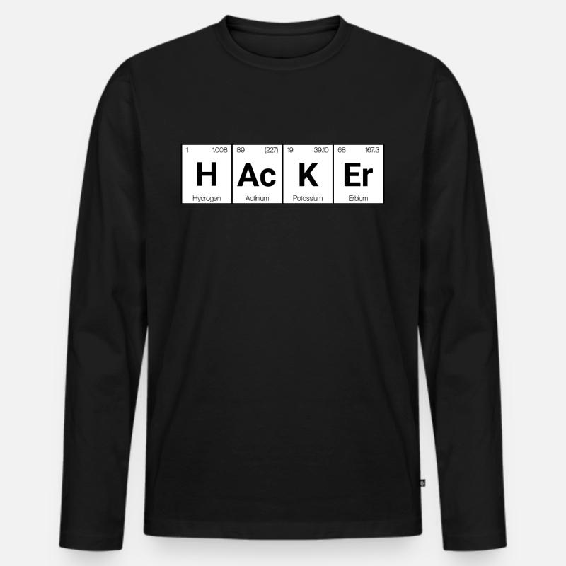 Hacker - Männer Premium Bio Langarmshirt - Schwarz
