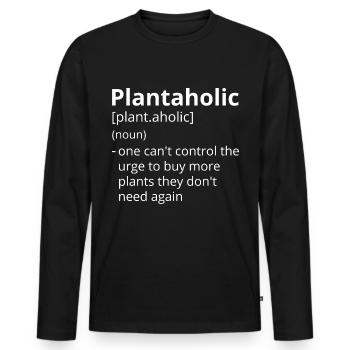 Plantaholic Definition Description - T-shirt manches longues Premium bio Homme - noir - Devant - Nico (187cm)