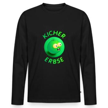 pois chiche - T-shirt manches longues Premium bio Homme - noir - Devant - Nico (187cm)