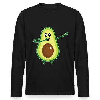 Tampon à l'avocat - T-shirt manches longues Premium bio Homme - noir - Devant - Nico (187cm)
