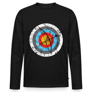 Archery Target Archer Gift - Men's Premium Organic Long Sleeve Shirt - black - Front - Nico (187cm)