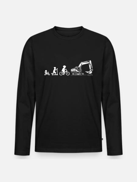 Evolution Lovers of excavators - Men's Premium Organic Long Sleeve Shirt - black