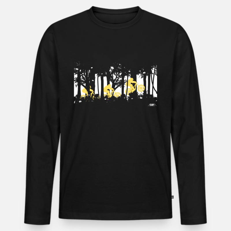 forest jump - Männer Premium Bio Langarmshirt - Schwarz