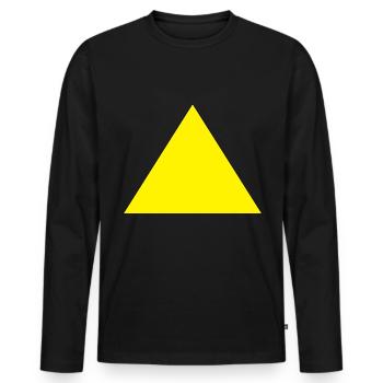 Triangle yellow shape simple - Men's Premium Organic Long Sleeve Shirt - black - Front - Nico (187cm)