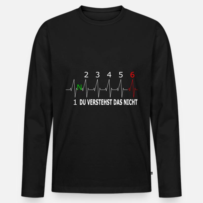 Du verstehst das nicht - Motorrad Herzschlag 1- 6 - Männer Premium Bio Langarmshirt - Schwarz