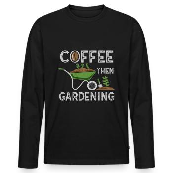 Coffee flowers herbs garden plants gardening - Men's Premium Organic Long Sleeve Shirt - black - Front - Nico (187cm)