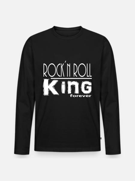 Rock n Roll King - Men's Premium Organic Long Sleeve Shirt - black