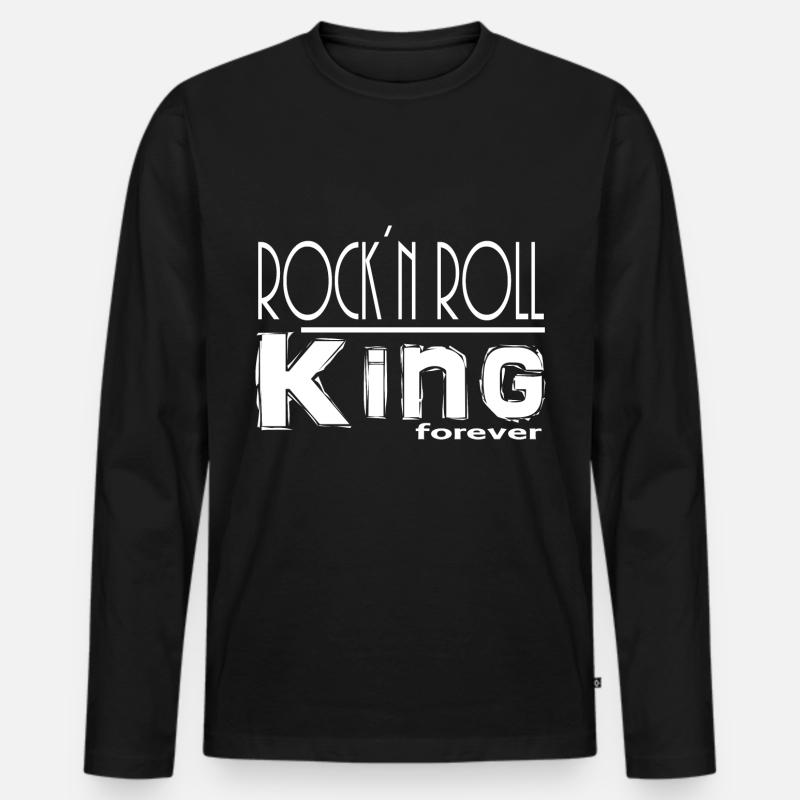 Rock n Roll King - Männer Premium Bio Langarmshirt - Schwarz
