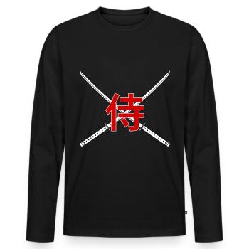Épée - Samouraï - T-shirt manches longues Premium bio Homme - noir - Devant - Nico (187cm)