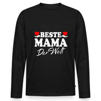 Meilleure maman du monde Fête des Mères Maman supermama - T-shirt manches longues Premium bio Homme - noir - Devant - Nico (187cm)