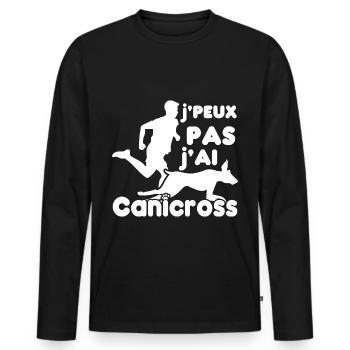 J'peux Pas J'ai Canicross, Humour Canicross - T-shirt manches longues Premium bio Homme - noir - Devant - Nico (187cm)