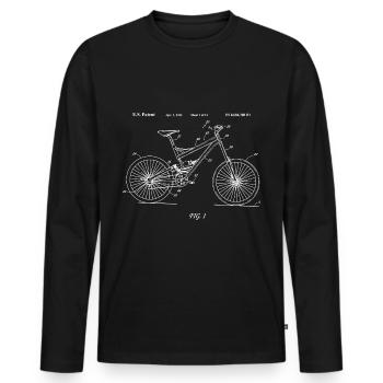Mountain Bike MTB Bike Bike Patent Gift - Men's Premium Organic Long Sleeve Shirt - black - Front - Nico (187cm)