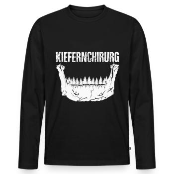 Kiefernchirurg Lustiger Spruch - Männer Premium Bio Langarmshirt - Schwarz - Vorne - Nico (187cm)