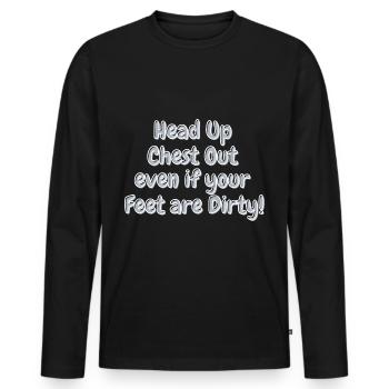 Conception de slogan de lettrage - T-shirt manches longues Premium bio Homme - noir - Devant - Nico (187cm)