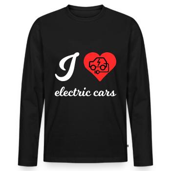 Electric car and hybrid - Men's Premium Organic Long Sleeve Shirt - black - Front - Nico (187cm)