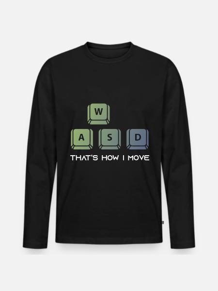 WASD Thats How I Move - Männer Premium Bio Langarmshirt - Schwarz