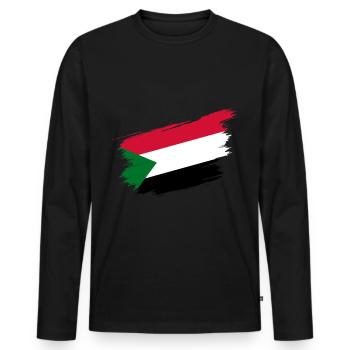 Sudan - Men's Premium Organic Long Sleeve Shirt - black - Front - Nico (187cm)