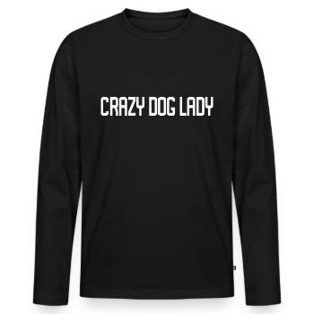 Citation de Crazy Dog Lady - T-shirt manches longues Premium bio Homme - noir - Devant - Nico (187cm)