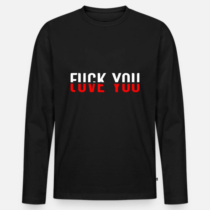 Love and hate you - Männer Premium Bio Langarmshirt - Schwarz