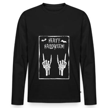Teufelsgruss Halloween Metal Headbanger Halloween - Männer Premium Bio Langarmshirt - Schwarz - Vorne - Nico (187cm)