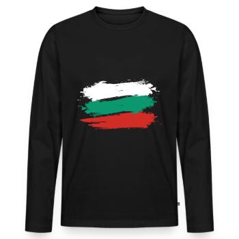 Bulgarie - T-shirt manches longues Premium bio Homme - noir - Devant - Nico (187cm)