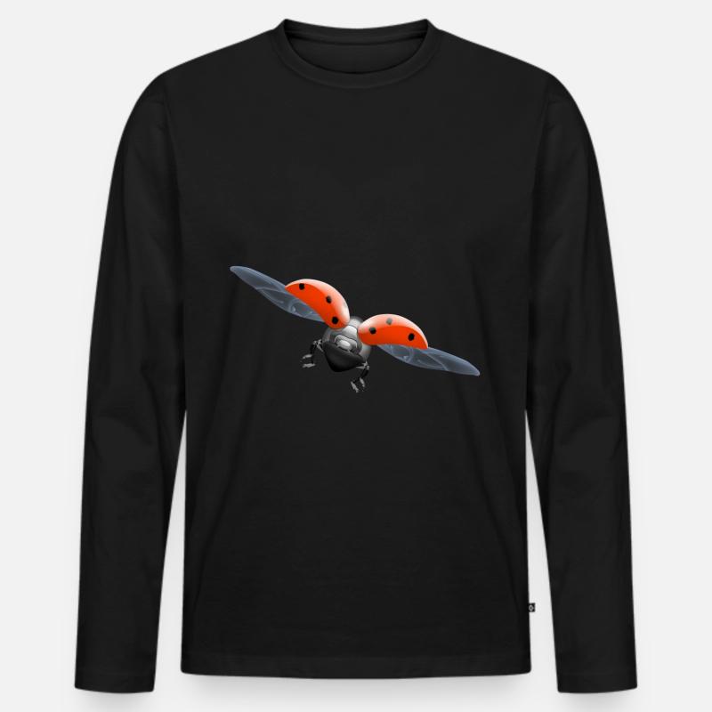 ladybug Marienkäfer - Männer Premium Bio Langarmshirt - Schwarz