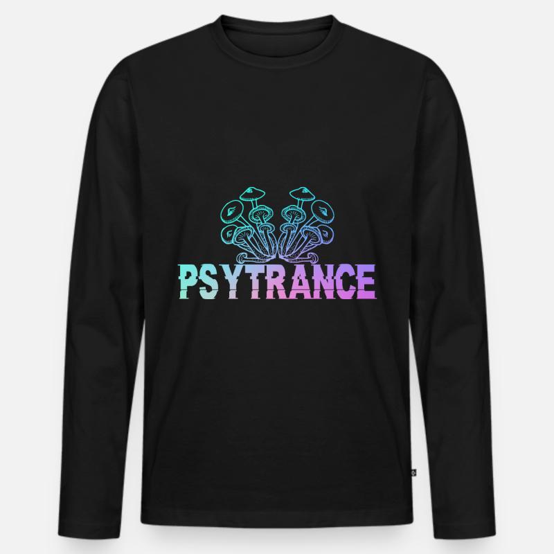 Psytrance GOA Festival Geschenk - Männer Premium Bio Langarmshirt - Schwarz