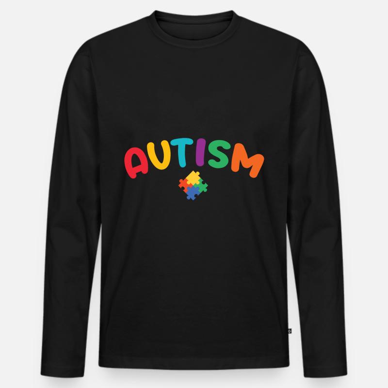 Autismus - Männer Premium Bio Langarmshirt - Schwarz