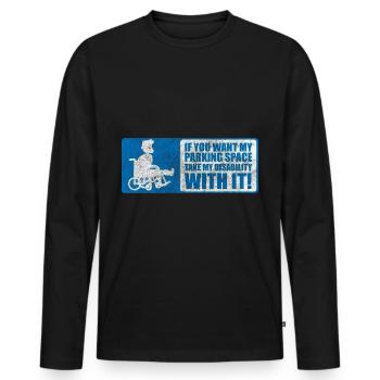 Disability Handicap - Men's Premium Organic Long Sleeve Shirt - black - Front - Nico (187cm)