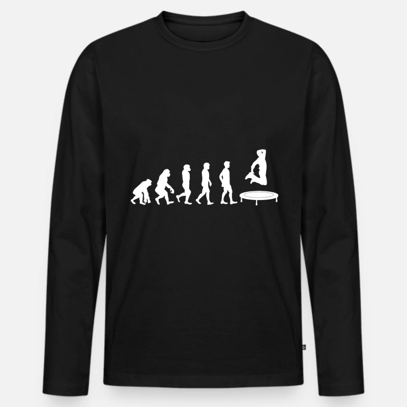 Trampolin Evolution - Männer Premium Bio Langarmshirt - Schwarz