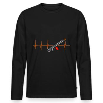 Flamethrower snow removal gift - Men's Premium Organic Long Sleeve Shirt - black - Front - Nico (187cm)