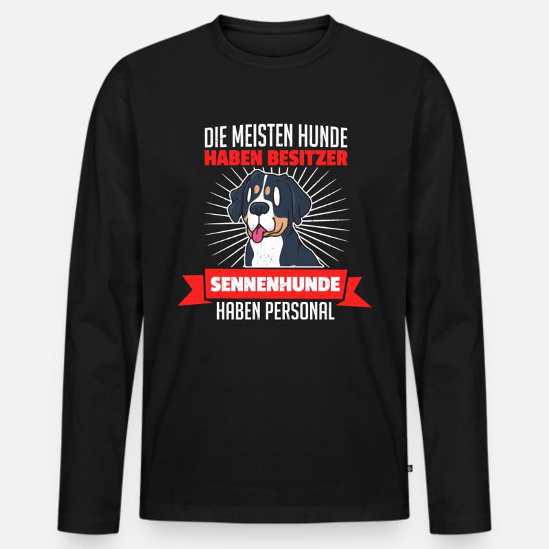 Schweizer Sennenhund Bauernhund - Personal - Männer Premium Bio Langarmshirt - Schwarz