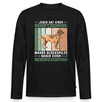 Hanovre Chien de soudeur Ange Gardien Cadeau - T-shirt manches longues Premium bio Homme - noir - Devant - Nico (187cm)