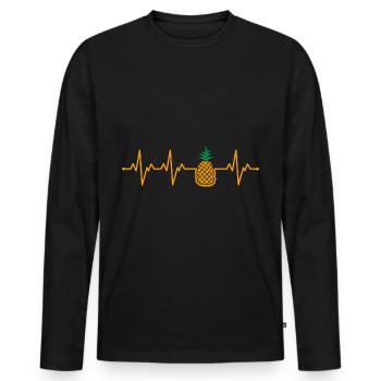 Ananas - Männer Premium Bio Langarmshirt - Schwarz - Vorne - Nico (187cm)