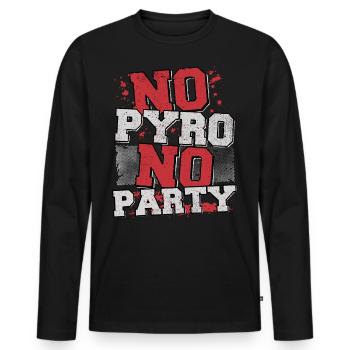 no pyro no party saying fireworks shirt vuurwerk - Men's Premium Organic Long Sleeve Shirt - black - Front - Nico (187cm)