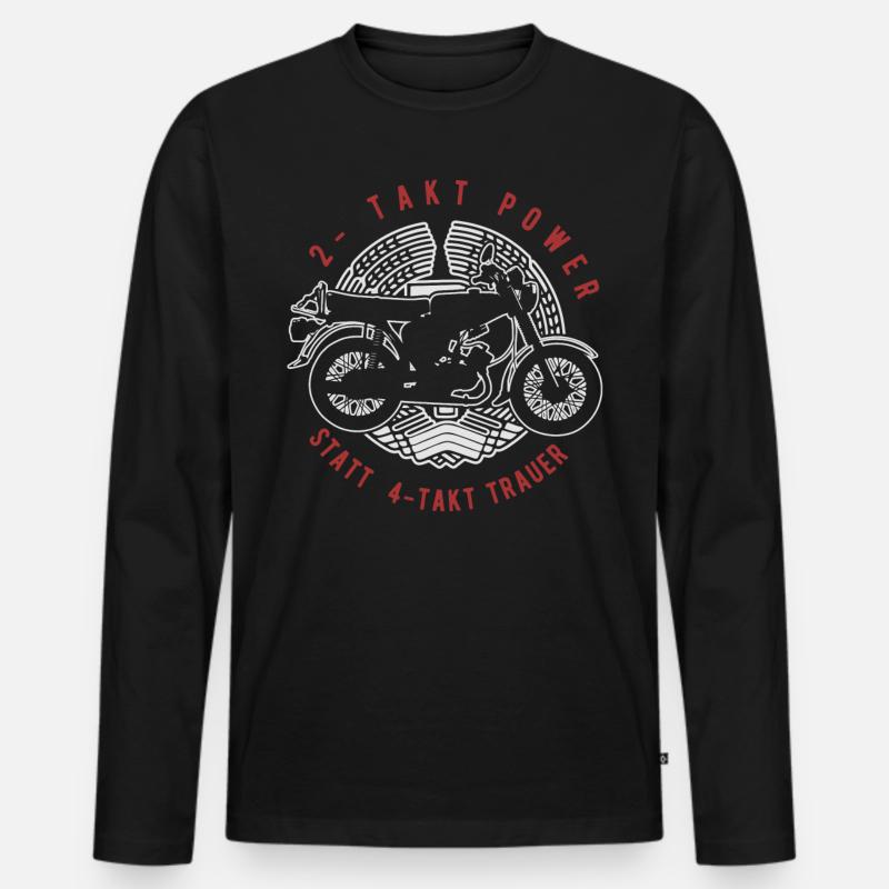 2 Takt Power, Simson, DDR Ost Moped S51 Geschenk - Männer Premium Bio Langarmshirt - Schwarz
