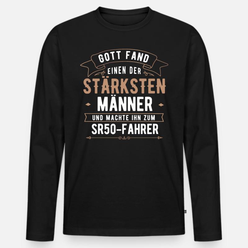 SR50 Moped Simson DDR Zweitakter Geschenk - Männer Premium Bio Langarmshirt - Schwarz