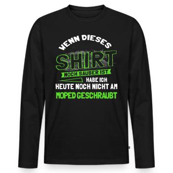 Moped Spruch, Lustiges Mopedfahrer Werkstatt Tuner - Männer Premium Bio Langarmshirt - Schwarz - Vorne - Nico (187cm)
