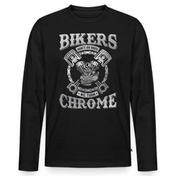 Motorradfahrer Geschenk Biker& Chrome - Männer Premium Bio Langarmshirt - Schwarz - Vorne - Nico (187cm)