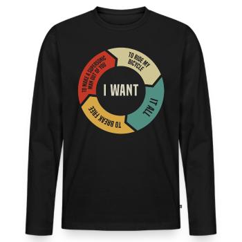 Musiktitel der 80 Retro Rate Chart, Musikfan - Männer Premium Bio Langarmshirt - Schwarz - Vorne - Nico (187cm)
