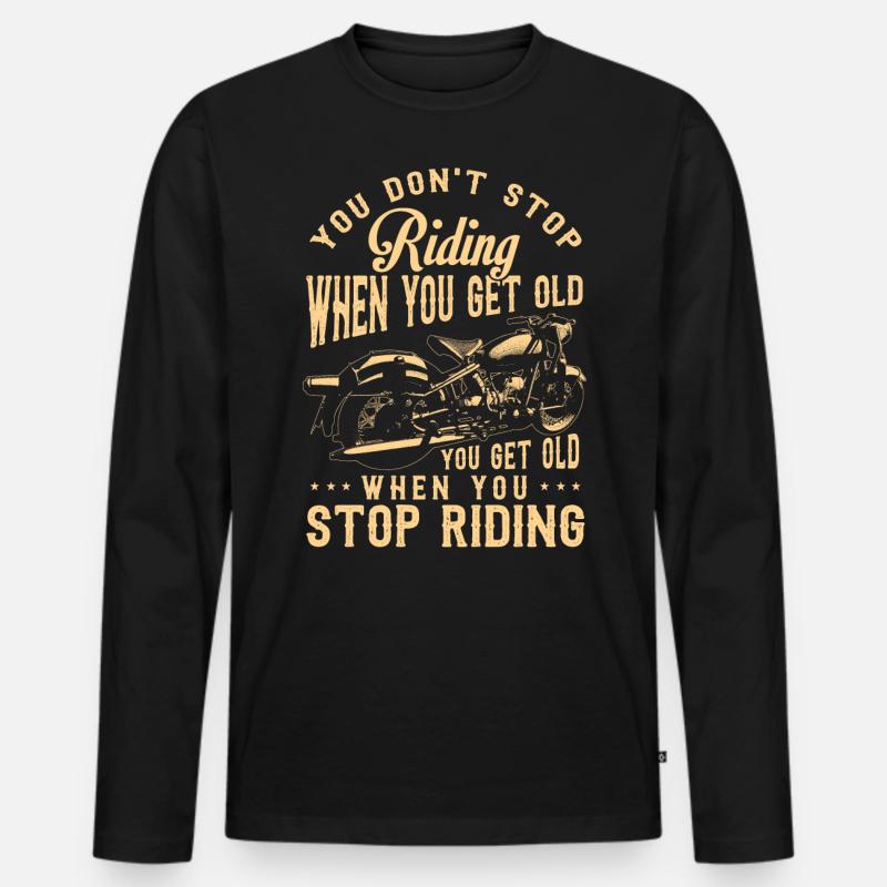 Motorradfahrer Geschenk, Biker & Bikerin - Männer Premium Bio Langarmshirt - Schwarz